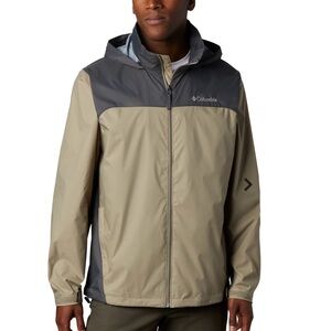 NWOT Men’s Size Large Columbia Glennaker Lake Rain Packable Jacket In Tusk/Grill